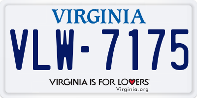 VA license plate VLW7175