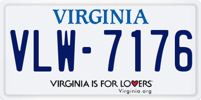 VA license plate VLW7176