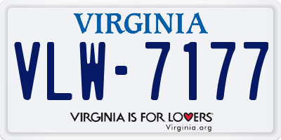 VA license plate VLW7177