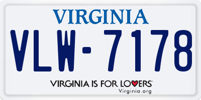 VA license plate VLW7178