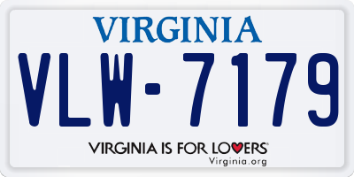 VA license plate VLW7179