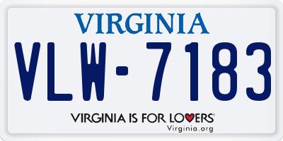 VA license plate VLW7183