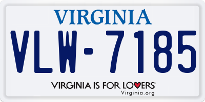 VA license plate VLW7185