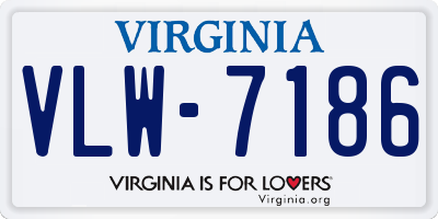 VA license plate VLW7186