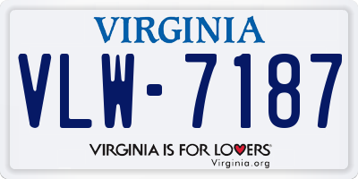 VA license plate VLW7187