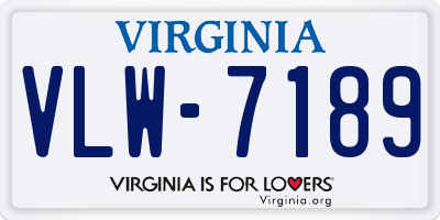 VA license plate VLW7189