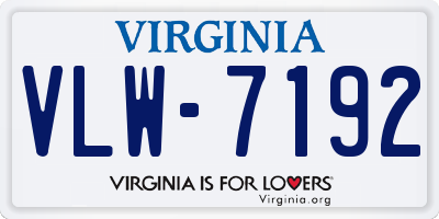 VA license plate VLW7192