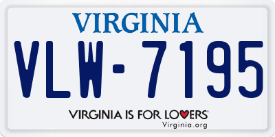 VA license plate VLW7195