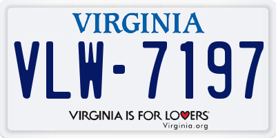 VA license plate VLW7197