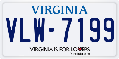 VA license plate VLW7199