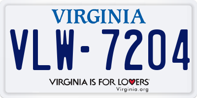 VA license plate VLW7204