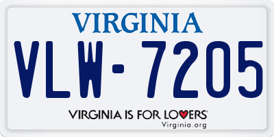 VA license plate VLW7205