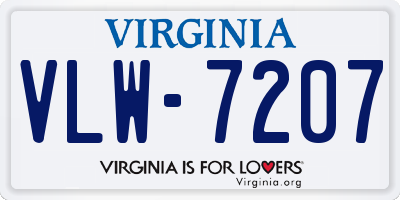 VA license plate VLW7207