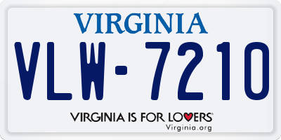 VA license plate VLW7210