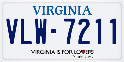 VA license plate VLW7211