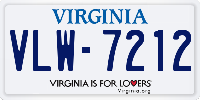 VA license plate VLW7212