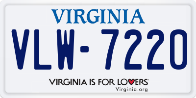 VA license plate VLW7220