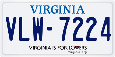 VA license plate VLW7224