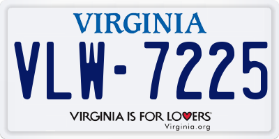 VA license plate VLW7225