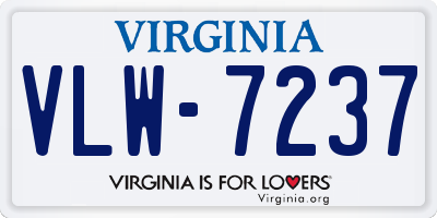 VA license plate VLW7237