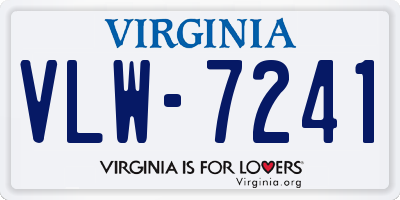 VA license plate VLW7241