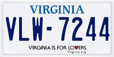 VA license plate VLW7244