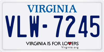 VA license plate VLW7245