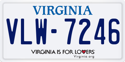 VA license plate VLW7246