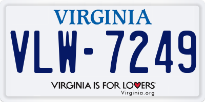 VA license plate VLW7249