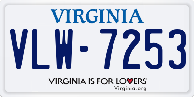 VA license plate VLW7253