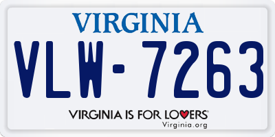 VA license plate VLW7263