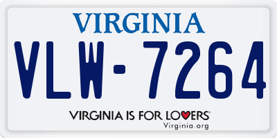 VA license plate VLW7264