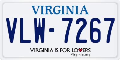 VA license plate VLW7267