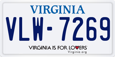 VA license plate VLW7269