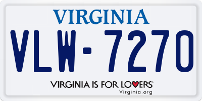 VA license plate VLW7270