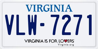 VA license plate VLW7271