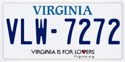 VA license plate VLW7272