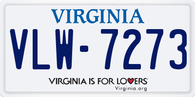 VA license plate VLW7273