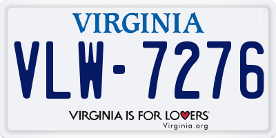 VA license plate VLW7276