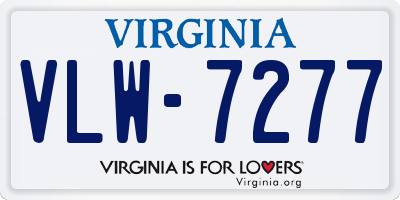 VA license plate VLW7277