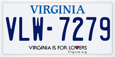 VA license plate VLW7279