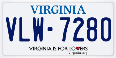 VA license plate VLW7280