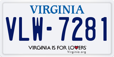 VA license plate VLW7281