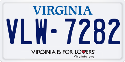 VA license plate VLW7282