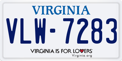 VA license plate VLW7283