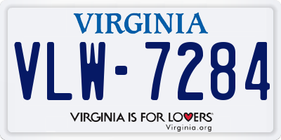 VA license plate VLW7284