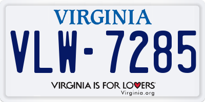 VA license plate VLW7285