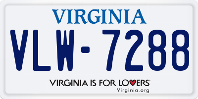 VA license plate VLW7288