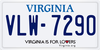 VA license plate VLW7290