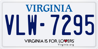 VA license plate VLW7295